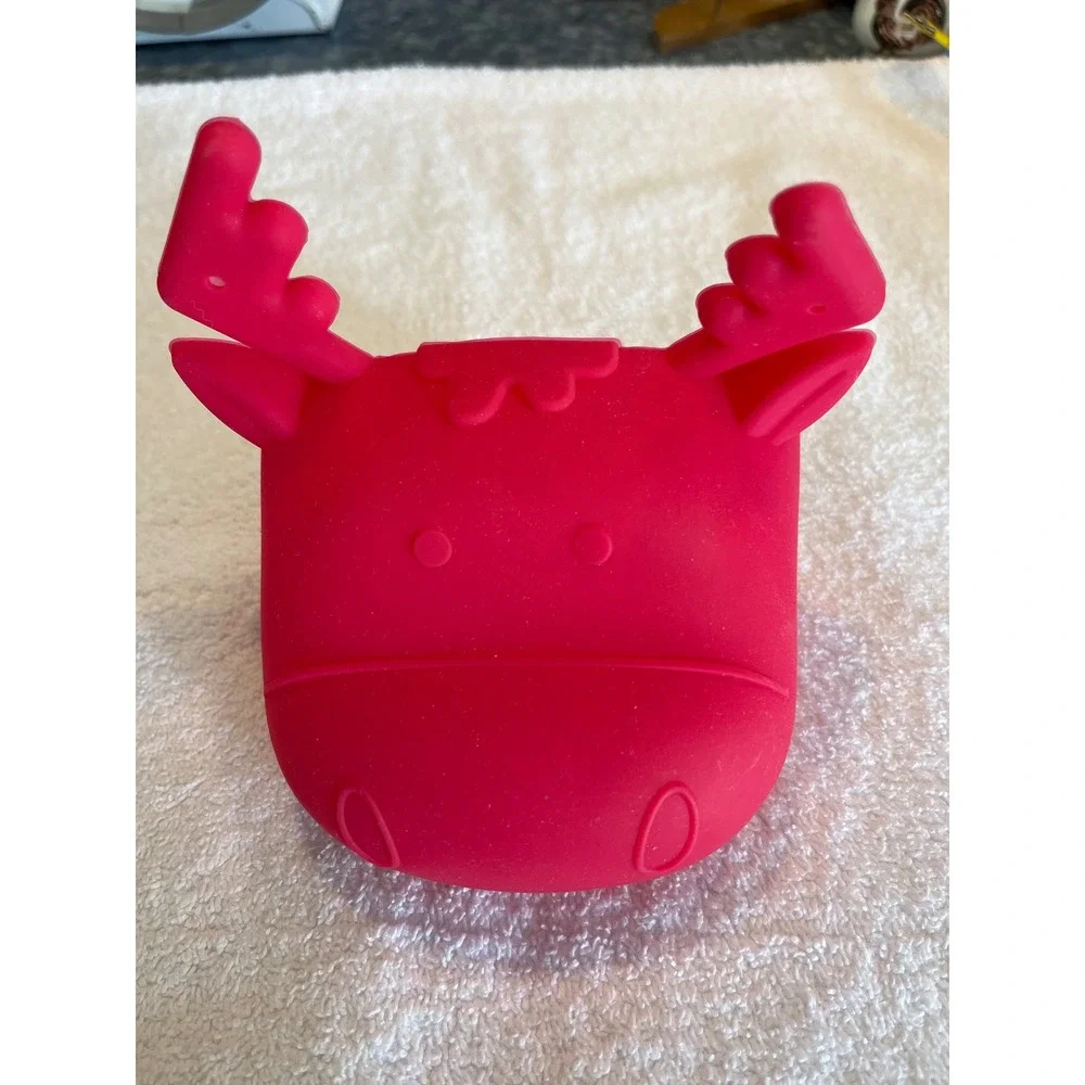 Red Silicone Cow Reindeer Oven Mitt Heat Resistant Kitchen Pinch Grip Pot Holder